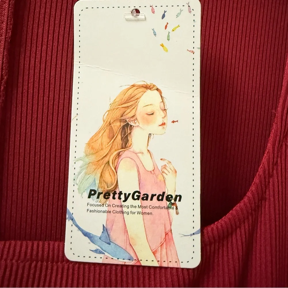 NWT Pretty Garden Deep Red Sleeveless Romper / Pantsuit, Size XL - Picture 14 of 16